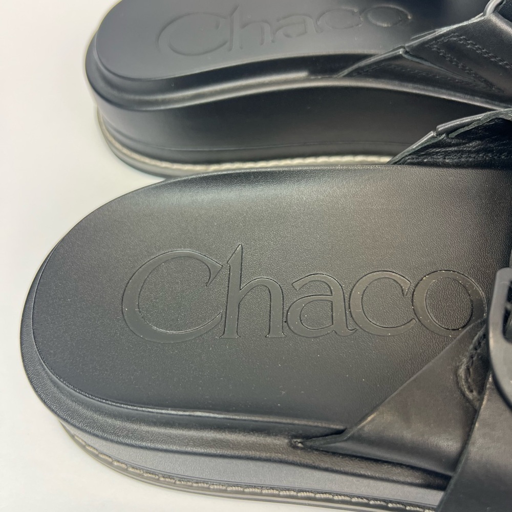 Chaco Townes Midform Leather Slides Sandals Women’s Size 11 M Black Leather - Picture 6 of 8